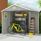 7.9ft x 6.2ft Aluminium Frame and Plastic Wall Shed, with Foundation Outsunny