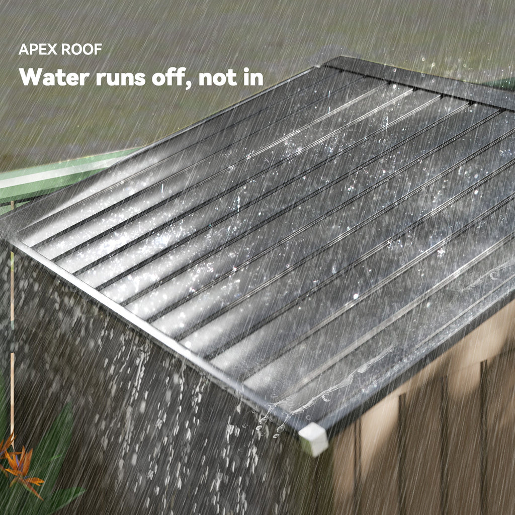 7 x 4ft Metal Garden Shed, Outdoor Storage Tool House with Ventilation Slots, Foundation Kit and Lockable Double Doors Outsunny