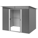 Garden Metal Storage Shed House Hut Gardening Tool Storage w/ Tilted Roof and Ventilation 8.5 x 6ft Outsunny
