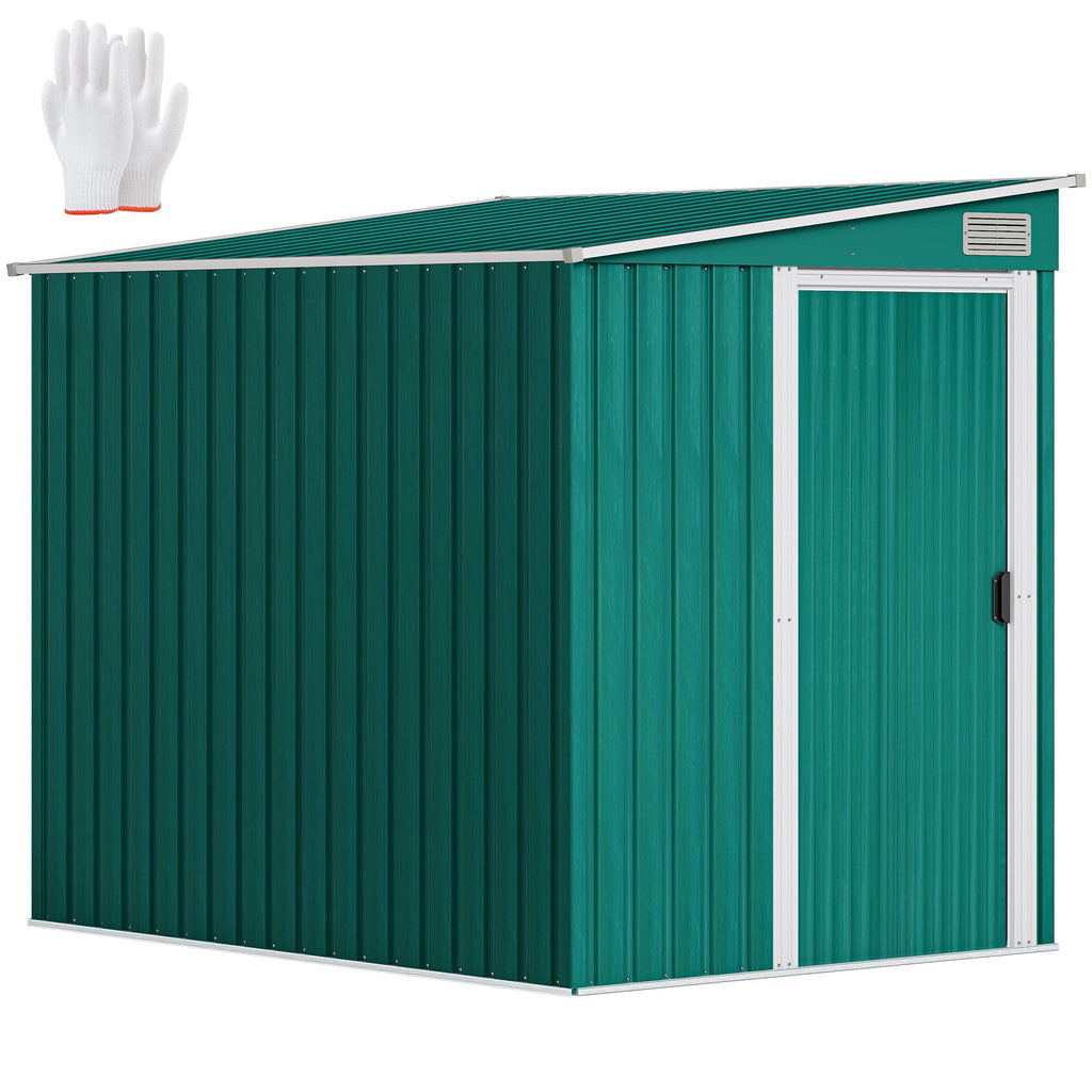 7 x 5ft Galvanised Metal Shed, with Sliding Door Outsunny