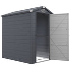 4.4ft x 6.2ft Aluminium Frame and Plastic Wall Shed, with Foundation Outsunny