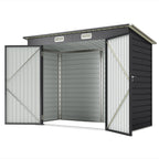 3.7 x 7.9ft Galvanised Steel Shed, with Latched Door and Padlock