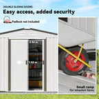 Metal Bike Shed, Mobility Scooter Shed House with Foundation Kit, Ventilation, Doors, 9 x 6FT, Silver Outsunny