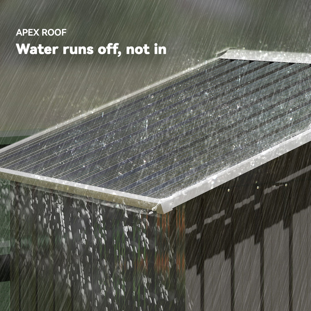 6.5x3.5ft Metal Garden Storage Shed for Outdoor Tool Storage with Double Sliding Doors and 4 Vents Outsunny