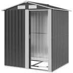 Garden Metal Tool Storage Shed with Sliding Door, Sloped Roof and Foundation Kit, 152 x 132 x 188cm Outsunny