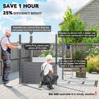 5 x 9ft Galvanised Metal Garden Shed with Foundation Kit, Outdoor Lean-to Shed, Tool Storage House with Lockable Doors, Gloves and 2 Air Vents for Patio Outsunny