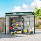 3.7 x 7.9ft Galvanised Steel Shed, with Latched Door and Padlock