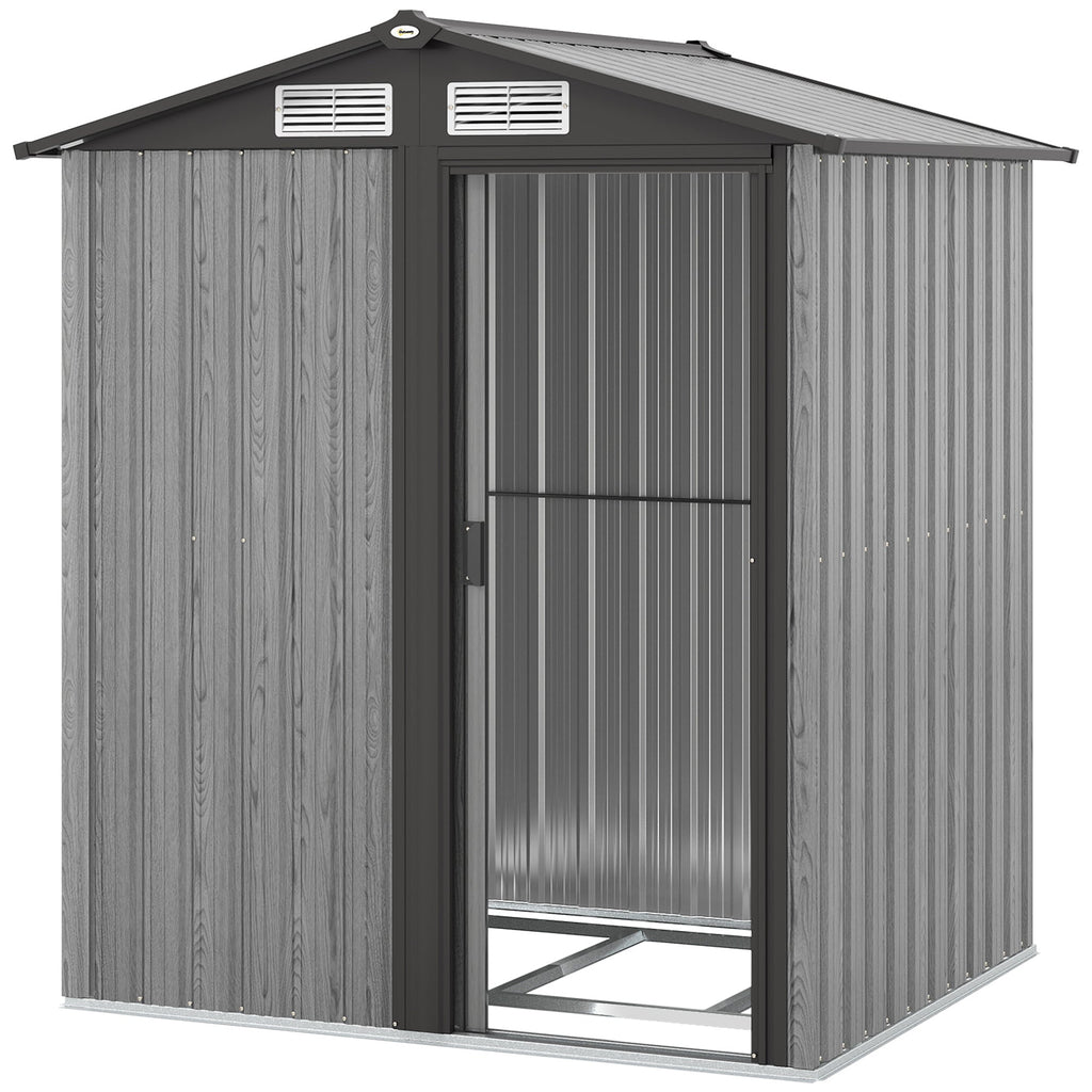 4.3 x 5ft Outdoor Garden Storage Shed Wood Effect Outsunny