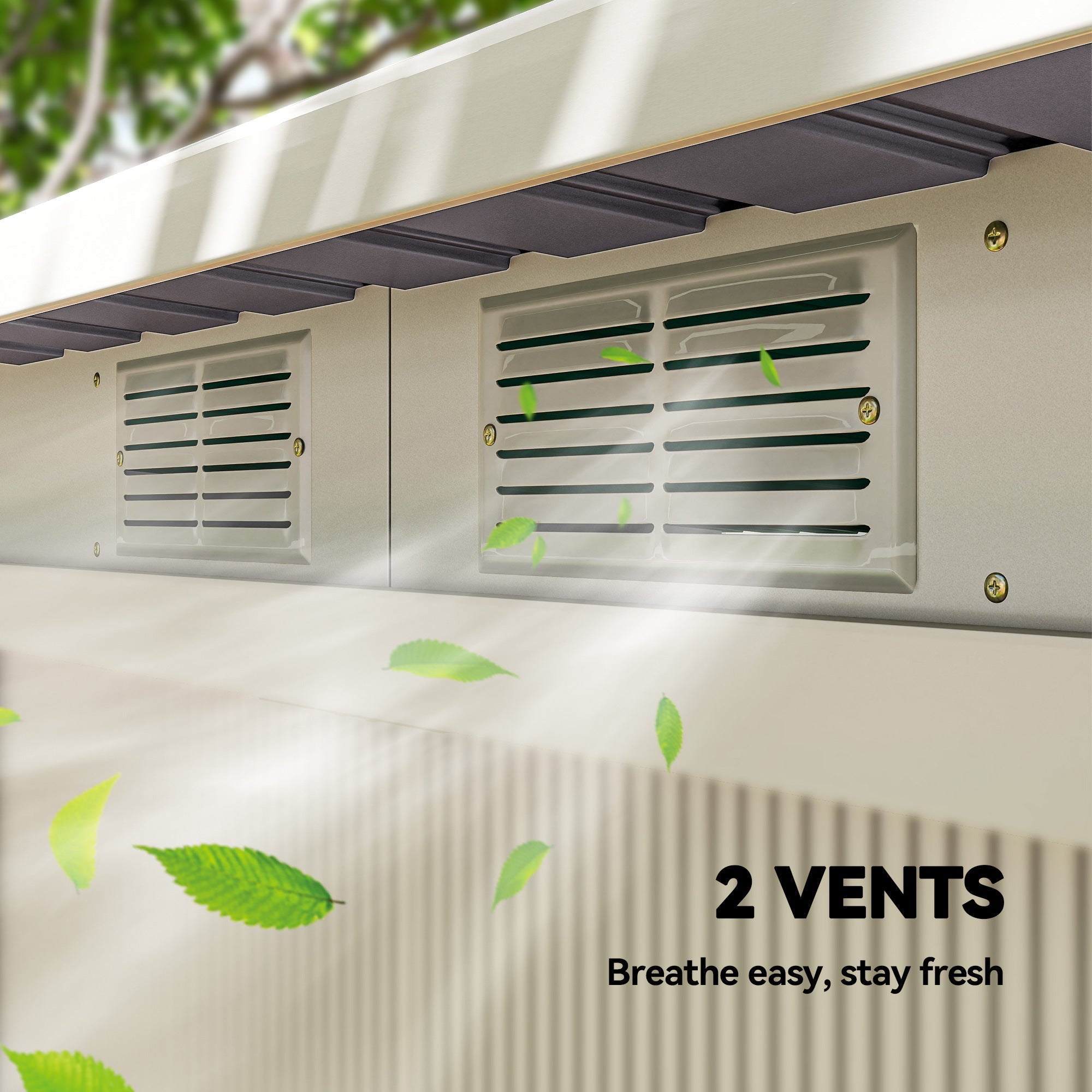 Corrugated Garden Shed 9 x 4 Ventilated Lockable Tool Shed for Outdoor Equipment Outsunny