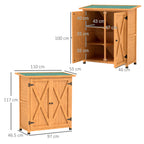 46.5 x 97cm Compact Wooden Storage Shed Outsunny