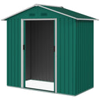 6.5ft x 3.5ft Metal Garden Storage Shed for Outdoor Tool Storage with Double Sliding Doors and 4 Vents Outsunny