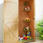 Garden Shed Wood Outdoor Garden Tool Storage Unit with 3 Detachable Shelves, 77 x 54.2 x 179cm Outsunny