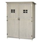 Wooden Garden Shed with Two Windows, Tool Storage Cabinet, Outdoor Double Door Organizer 127.5L x 50W x 164H cm Outsunny