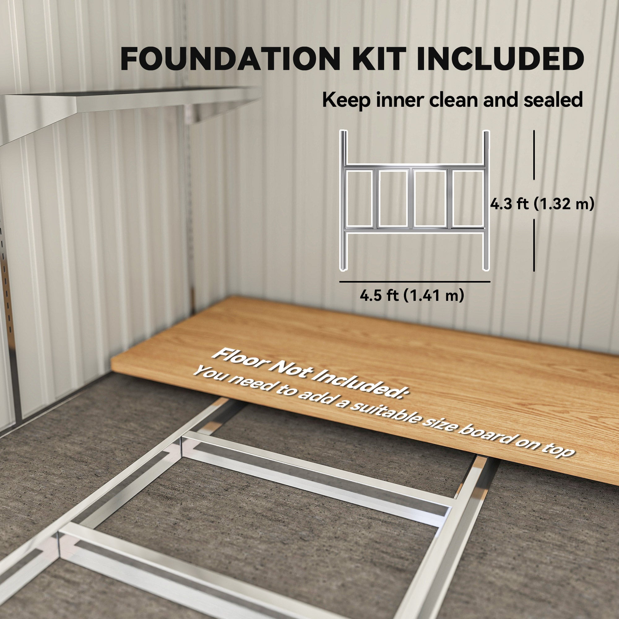7 x 5ft Galvanised Metal Shed, with Sliding Door Outsunny