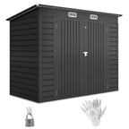 3.7 x 7.9ft Galvanised Steel Shed, with Latched Door and Padlock