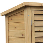 Garden Shed Wooden Garden Storage Shed 2 Door Unit Solid Fir Wood Garage Tool Organisation Cabinet, 87L x 46.5W x 96.5Hcm, Natural Outsunny