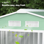 7 x 4ft Metal Garden Shed, Outdoor Storage Tool House with Ventilation Slots, Foundation Kit and Lockable Double Doors Outsunny