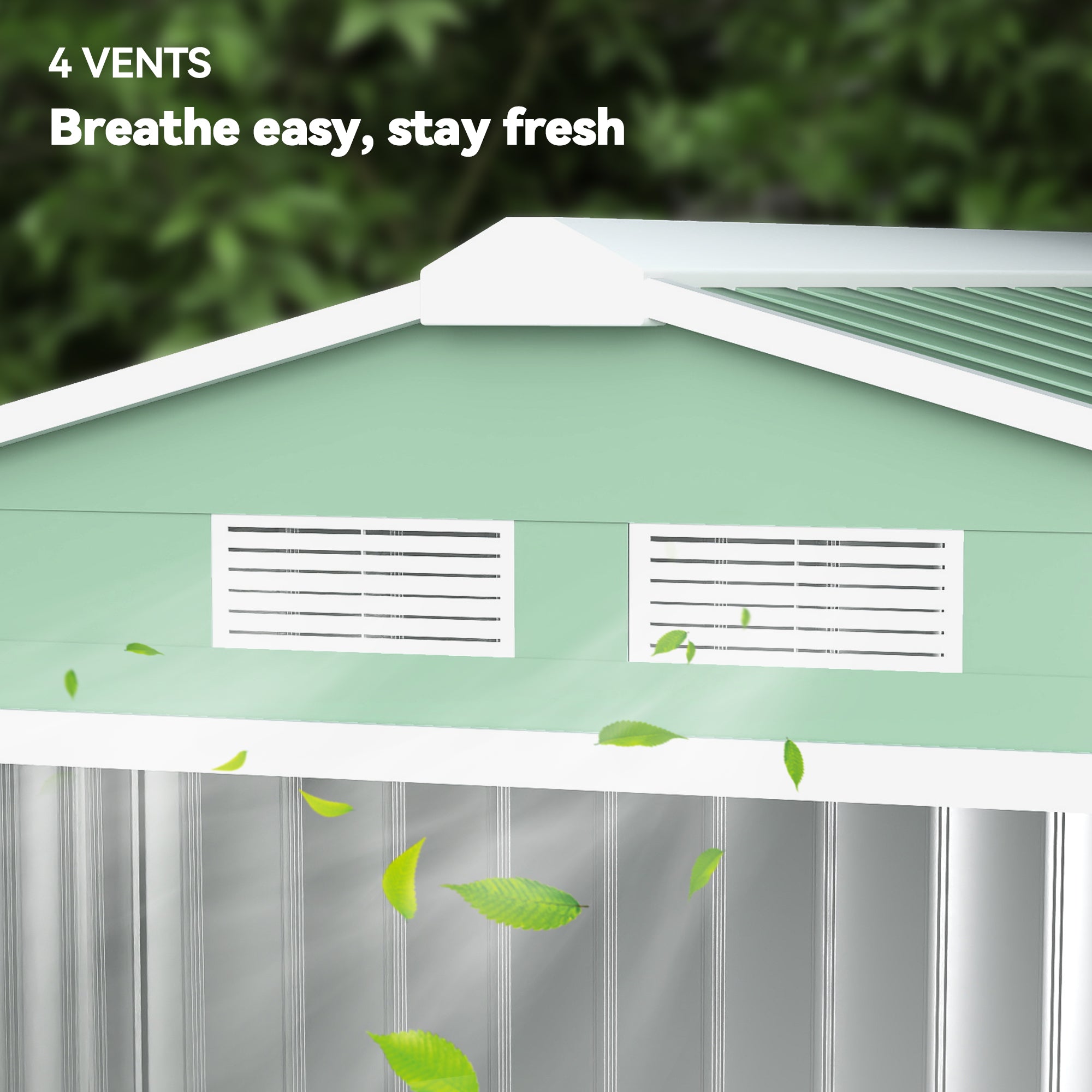 7 x 4ft Metal Garden Shed, Outdoor Storage Tool House with Ventilation Slots, Foundation Kit and Lockable Double Doors Outsunny