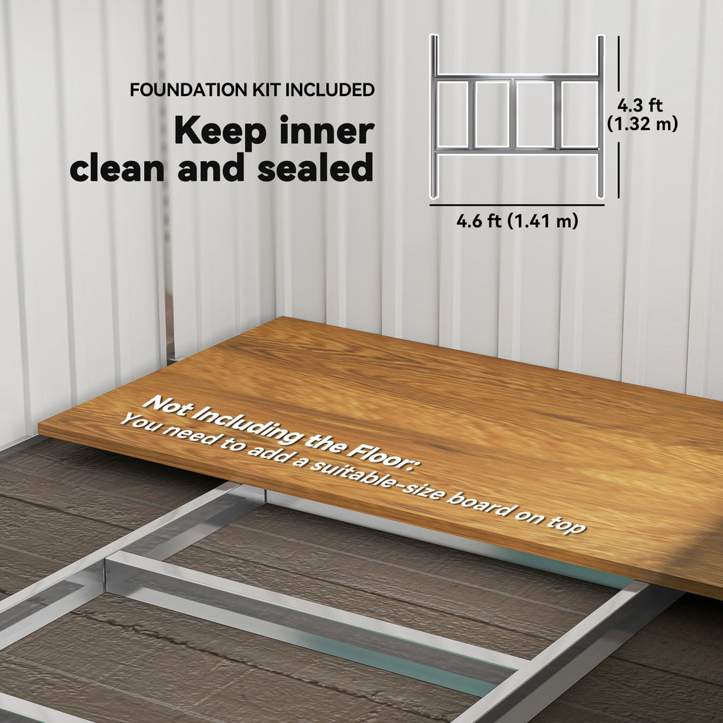 7 x 5ft Galvanised Metal Shed, with Sliding Door Outsunny