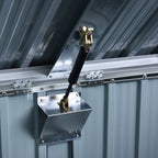 3.2 x 5.1ft Corrugated Steel Two-Bin Storage Shelter Outsunny