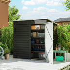6 x 4ft Metal Garden Storage Shed, Outdoor Tool Storage Shed with Lockable Door and Gloves for Garden, Patio, Dark Grey Outsunny