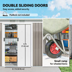 Corrugated Garden Shed 9 x 4 Ventilated Lockable Tool Shed for Outdoor Equipment Outsunny