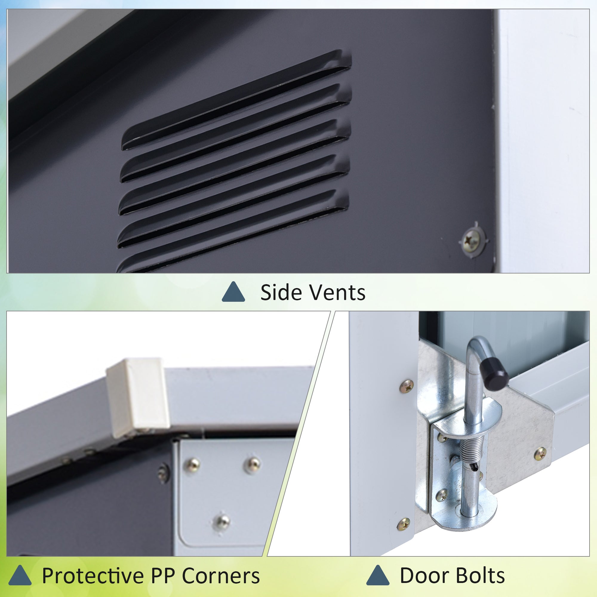 3.2 x 5.1ft Corrugated Steel Two-Bin Storage Shelter Outsunny