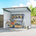 8.5 x 6ft Metal Shed with Lightsky Panels, Garden Storage Tool House with Double Doors for Garden, Patio and Lawn Outsunny