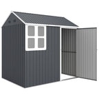7 x 6ft Galvanised Garden Shed, with Latch Outsunny