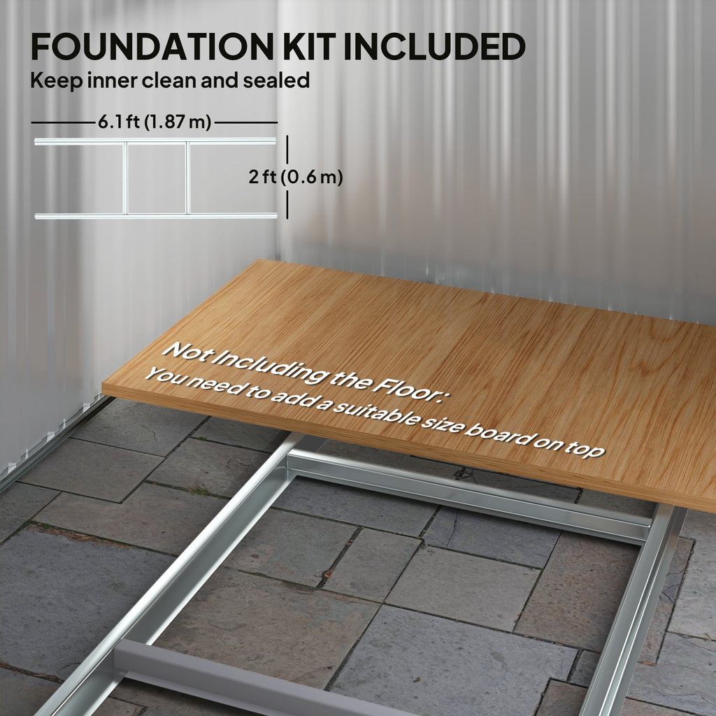 4 x 7ft Metal Shed Wood-Effect Outsunny