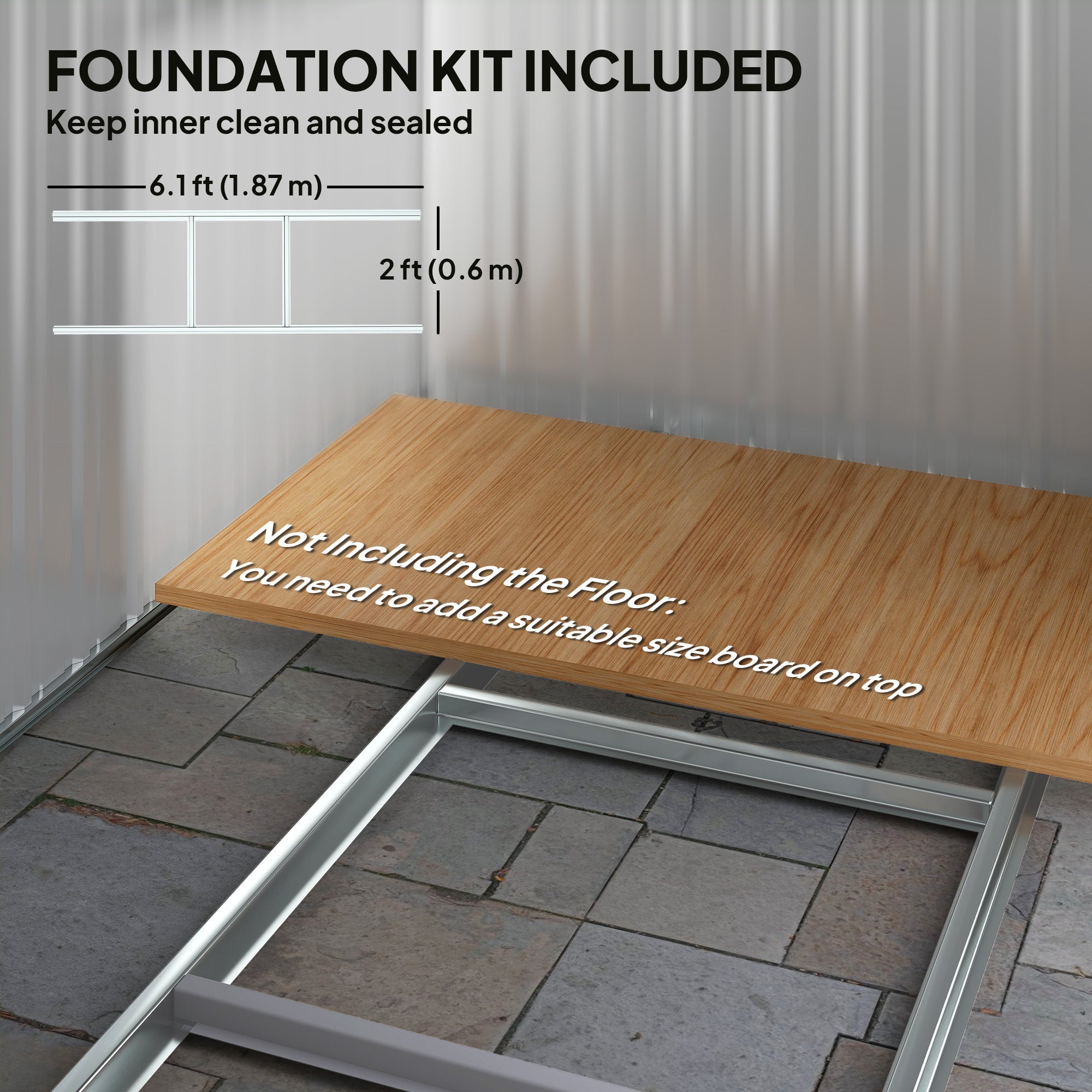 4 x 7ft Metal Shed Wood-Effect Outsunny