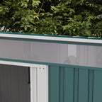 6.5 x 4FT Galvanised Metal Shed with Foundation Kit, Lockable Tool Garden Shed with Double Sliding Doors, Vents Outsunny