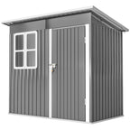 7x4 Garden Shed Galvanised Steel Frame Garden Storage Shed with Lock & Gloves Outsunny