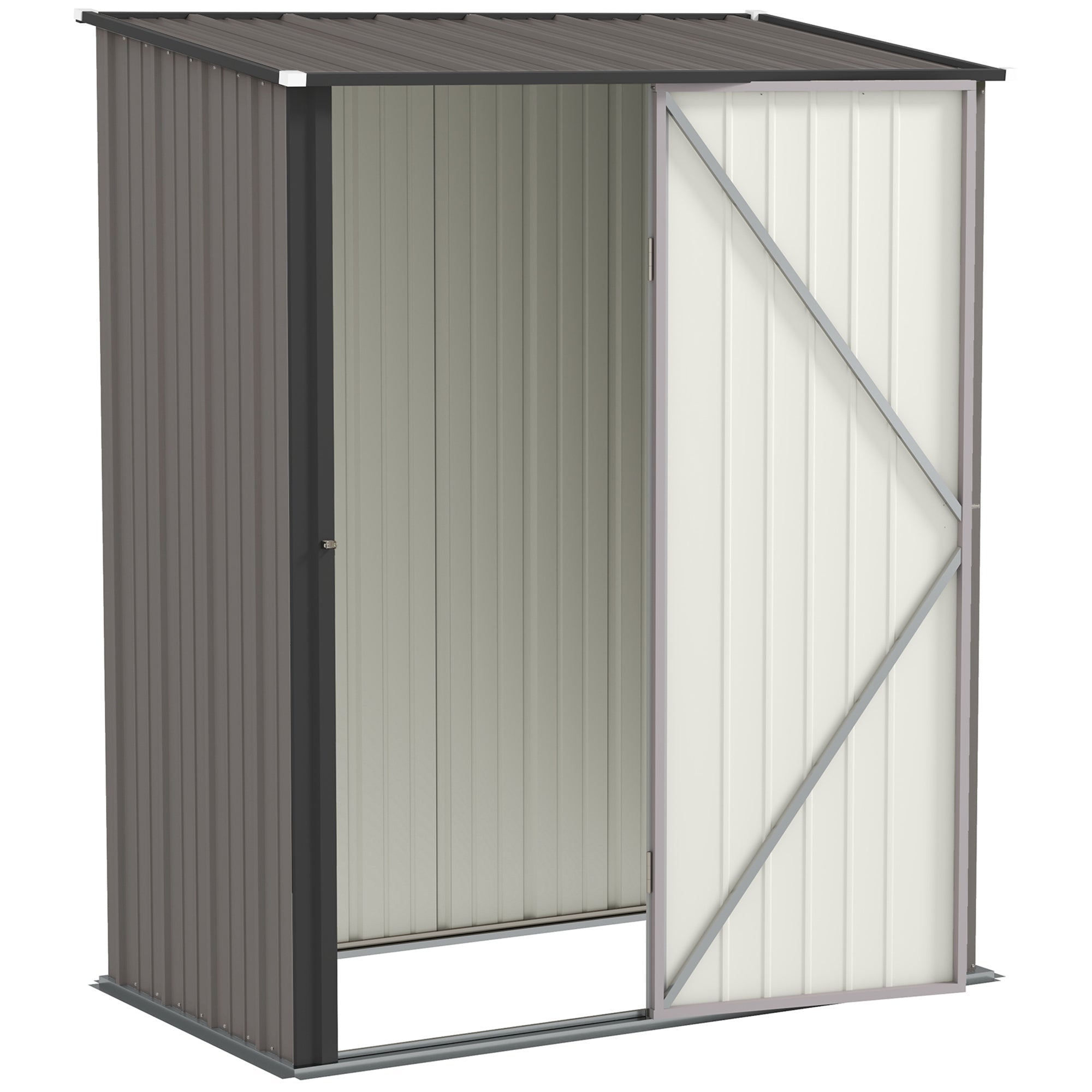 5.3 x 3.1ft Corrugated Steel Garden Shed Outsunny