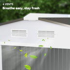 Metal Bike Shed, Mobility Scooter Shed House with Foundation Kit, Ventilation, Doors, 9 x 6FT, Silver Outsunny