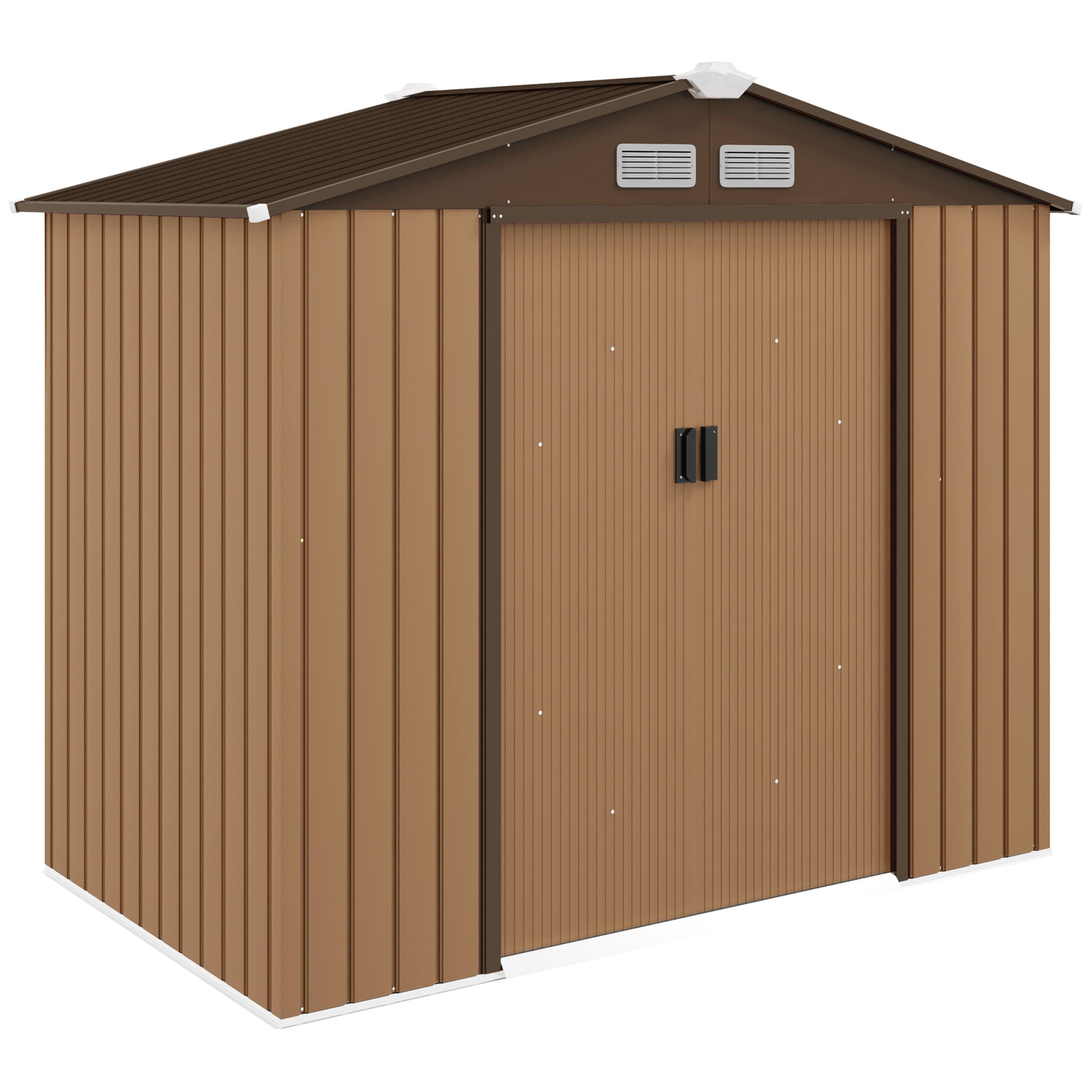 7 x 4ft Lockable Metal Garden Tool Storage Shed, Outdoor Storage Shed with Foundation and vents Outsunny