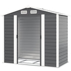 7 x 4ft Garden Shed, Easy to Assemble, Upgraded Galvanised Steel Frame with Foundation Kit, Double Doors with Lock, Outdoor Metal Shed with Vents and Gloves, Garden Storage Shed Outsunny