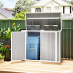 4.7 x 2.5FT Garden Shed, Lockable Outdoor Storage with Openable Lid, Small Shed for 2 Trash Cans, Tools, Patio Outsunny