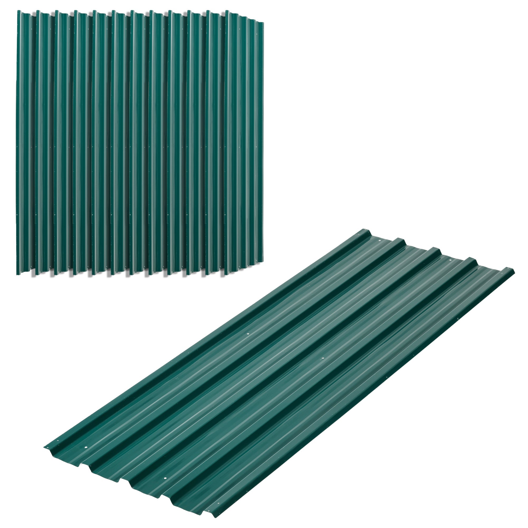 Set of 12 Corrugated Steel Roof Sheet Panels Outsunny