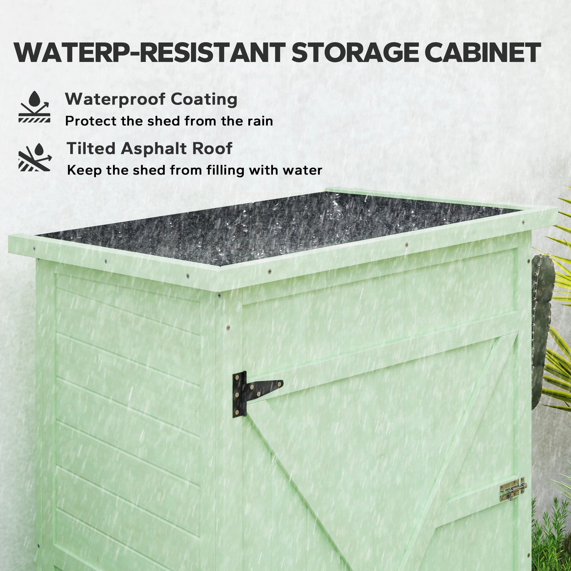 Wooden Small Shed, Garden Storage Shed with Shelves and Bolt Latch, 75L x 56W x115H cm Outsunny