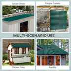 Set of 12 Corrugated Steel Roof Sheet Panels Outsunny