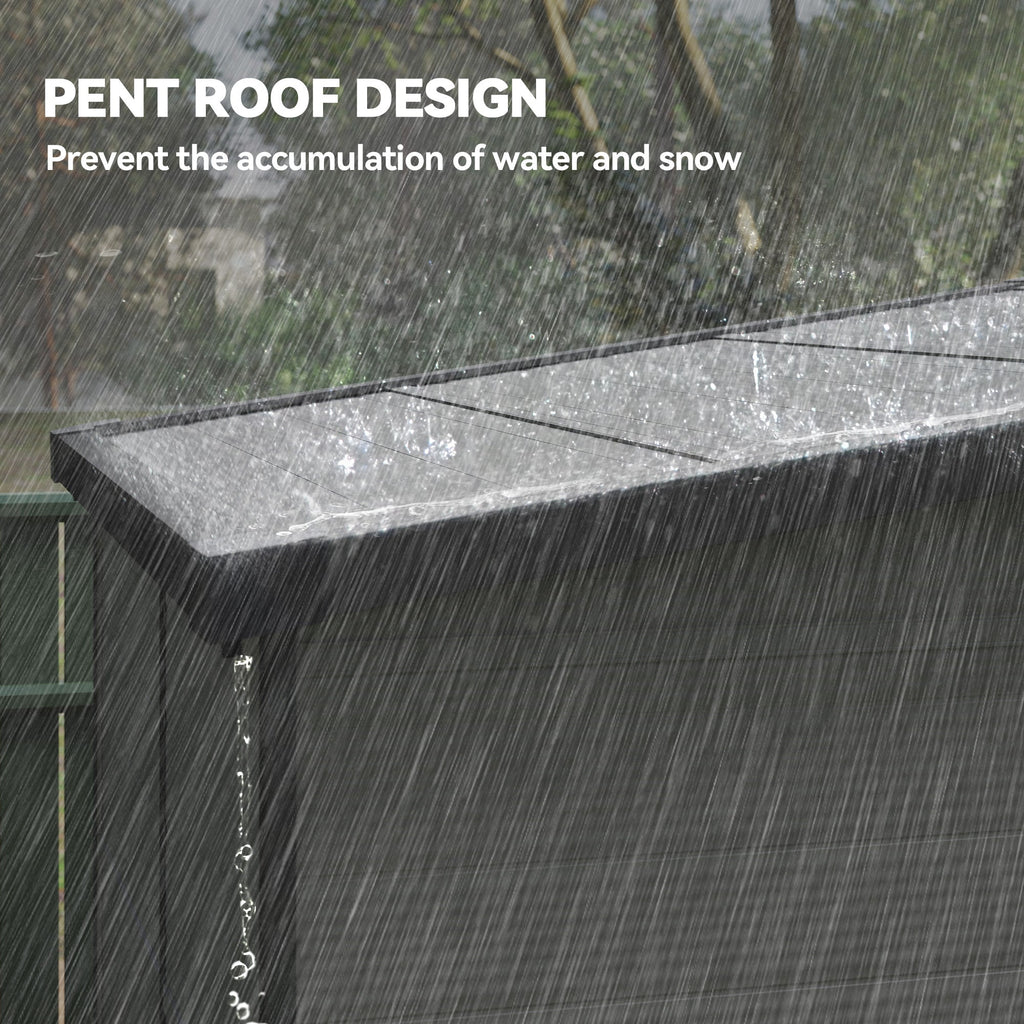 6 x 6ft Outdoor Storage Shed, Plastic Garden Shed with Windows and Air Vents, Outdoor Resin Tool Shed with Latch Doors for Garden, Deck Outsunny