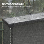 6 x 6ft Outdoor Storage Shed, Plastic Garden Shed with Windows and Air Vents, Outdoor Resin Tool Shed with Latch Doors for Garden, Deck Outsunny