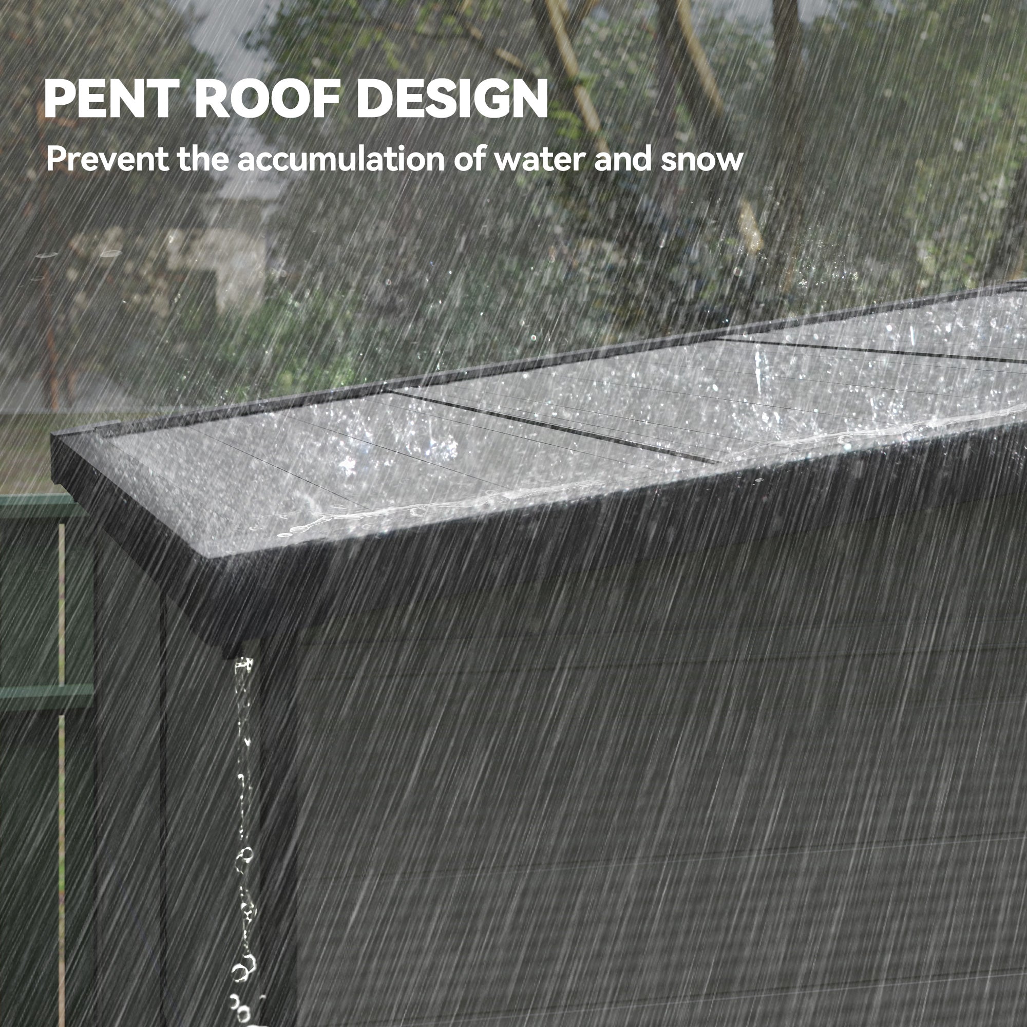 6 x 6ft Outdoor Storage Shed, Plastic Garden Shed with Windows and Air Vents, Outdoor Resin Tool Shed with Latch Doors for Garden, Deck Outsunny