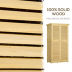 87 x 47 x 160cm Wooden Garden Shed, Sheds & Outdoor Storage with Asphalt Roof and 2 Lockable Doors, Natural Outsunny