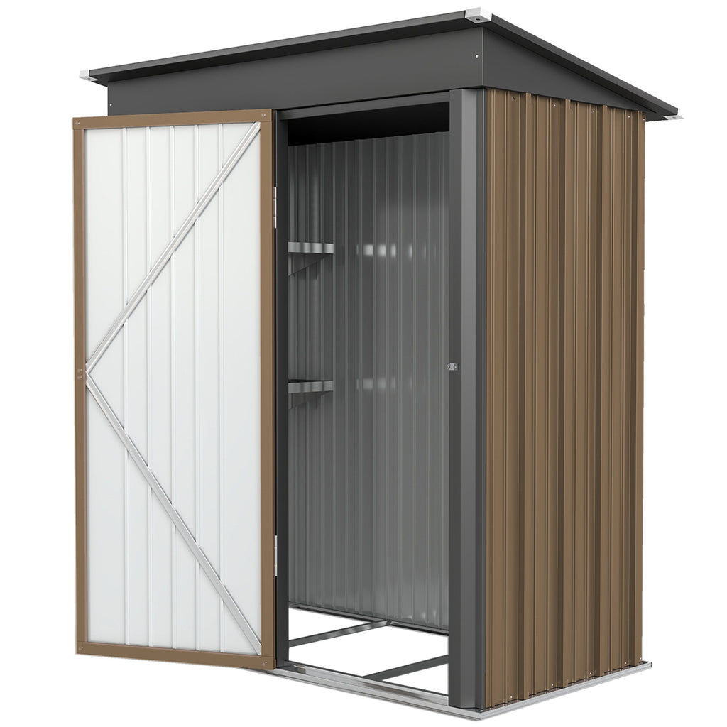 5 x 3ft Corrugated Steel Storage Shed, with Lock Outsunny