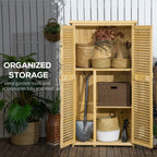 87 x 47 x 160cm Wooden Garden Shed, Sheds & Outdoor Storage with Asphalt Roof and 2 Lockable Doors, Natural Outsunny