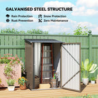 Small Metal Garden Shed 3.3 x 3.4 Lean To Steel Garden Shed with Locking Door, Brown Outsunny