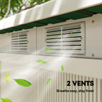 9ft x 4ft Metal Garden Shed, Outdoor Tool House with Foundation Kit, Ventilations and Double Doors Outsunny