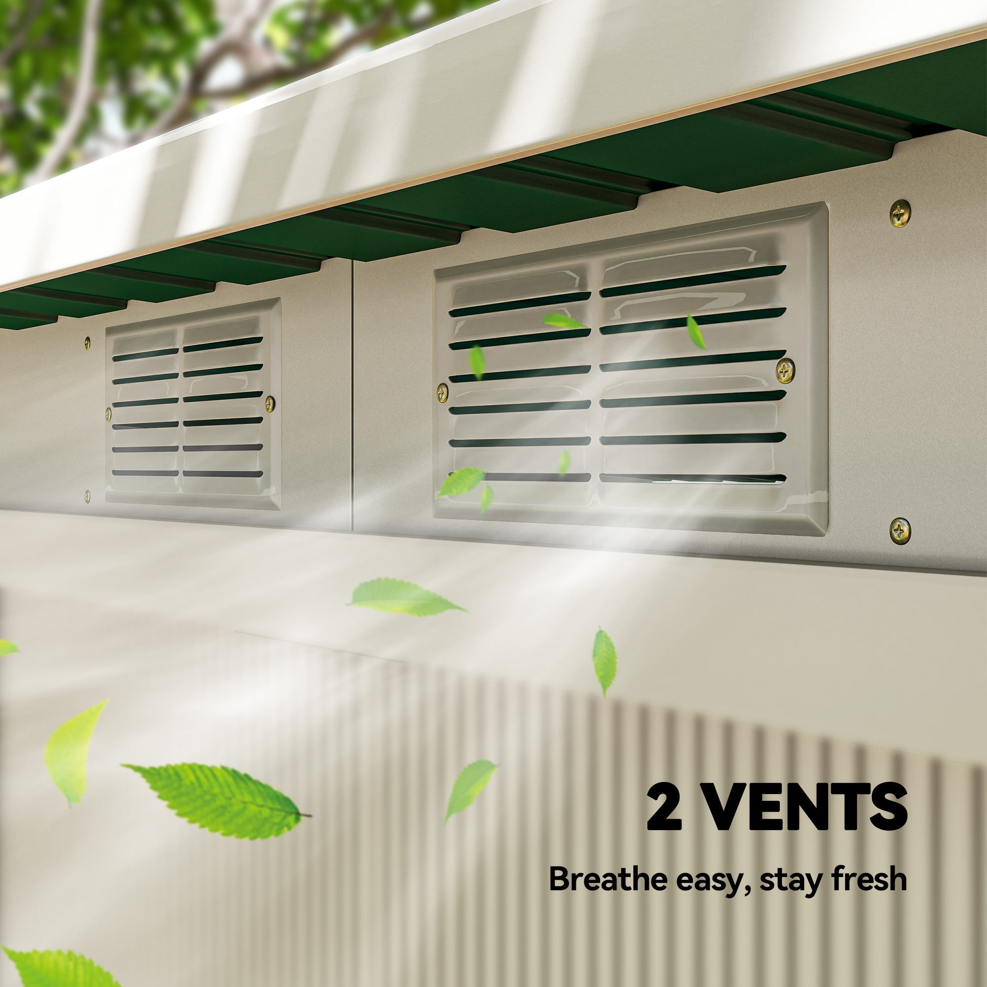 9ft x 4ft Metal Garden Shed, Outdoor Tool House with Foundation Kit, Ventilations and Double Doors Outsunny